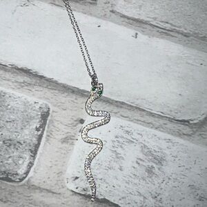 Elegant Sterling Silver Snake Pendant Necklace